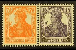 1916-17 7½pf+15pf Germania Horizontal SE-TENANT PAIR, Michel W 11ba, Very Fine Mint, Fresh. (2 Stamps) For More Images,  - Other & Unclassified