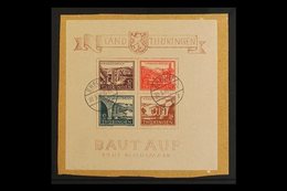 RUSSIAN ZONE THURINGIA 1946 Reconstruction Of Bridges Miniature Sheet (Michel Block 4, SG MSRF17), On Piece, Fine Used W - Other & Unclassified