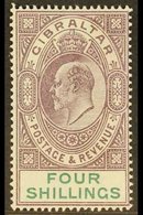 1903 4s Dull Purple And Green, Wmk Crown CA, SG 53, Mint Very Lightly Hinged. Fresh!. For More Images, Please Visit Http - Gibraltar