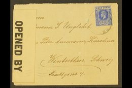 1917 CENSOR COVER. 1917 Censored To Switzerland Bearing KGV 2½d Tied By "BEGORO" Double Ring Cds, And With Accra Censor  - Côte D'Or (...-1957)