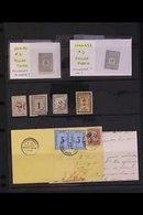 FORGERIES Small Collection Of Forged Early Classic Stamps, Plus A Forged Cover (with Letter) Bearing 1864-65 5c Pair. (6 - Hawai