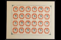 1854 FORGED COMPLETE IMPERF SHEETS. ½a Vermilion (as SG 1) Sheet Of 90, ½a Blue (as SG 2) Sheet Of 96 And 4a Blue & Red  - Autres & Non Classés