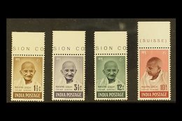 1948 Gandhi First Anniv. Of Independence Set Complete, SG 305/08, Never Hinged Mint Each With Upper Sheet Margin (4 Stam - Other & Unclassified