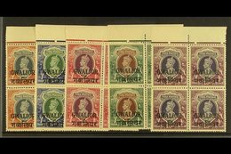 GWALIOR 1938-48 NEVER HINGED MINT KGVI High Value Marginal BLOCKS OF 4 Range To 25r Including 1r (SG 112) & 5r To 25r (S - Sonstige & Ohne Zuordnung