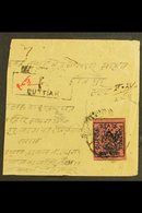 DUTTIA 1899 - 1906 4a Black On Deep Rose, SG 20 Tied To Large Part Native Registered Cover By Hooded Duttia State Cds Wi - Andere & Zonder Classificatie