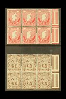 1940-68 MINT BOOKLET PANES 1d Carmine & 2½d Red Brown "INVERTED WATERMARK" Booklet Panes With Binding Margins (SG 112aw  - Other & Unclassified