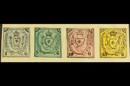 1861 HAND PAINTED STAMPS Unique Miniature Artworks Created By A French "Timbrophile" In 1861. MODENA Four Values Only Va - Ohne Zuordnung