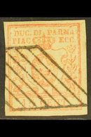 PARMA 1857-9 15c Pale Red, Sassone 9, SG 16, Used With Neat Barred Cancel, Four Margins, Sassone Cat. 650 Euros. For Mor - Non Classificati