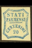 PARMA 1859 20c Bright Blue, 2nd Printing, Sassone 15, Mint Large Part OG. A Beautiful Example, Cat €2000. For More Image - Sin Clasificación