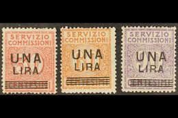 SERVICE FEE 1925 1L Surcharges Set, Sassone 4/6, Mi 9/11, Some Perf Faults, Otherwise Never Hinged Mint (3 Stamps). For  - Non Classificati