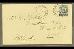 POST OFFICES IN CRETE 1901 1pi On 25c Blue, Sassone 2, Used On Cover To Scotland, Cancelled By Clear & Full "La Canea" 1 - Altri & Non Classificati