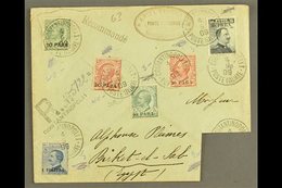 POST OFFICES IN TURKISH EMPIRE 1909 Registered Cover To Egypt, Franked With 1st Issue 1908 10pa On 5c & 20pa On 10c, 2nd - Other & Unclassified
