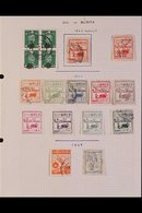 JAPANESE OCCUPATIONS 1942-1944 MINT & USED COLLECTION On Leaves, Includes Burma 1942 1a Used, 1942 5c On 1a Used (manusc - Other & Unclassified