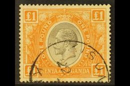 1922-27 £1 Black And Orange, SG 95, Good Used With Neat KISUMU Cds Cancel. For More Images, Please Visit Http://www.sand - Vide