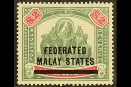 FEDERATED MALAY STATES 1900 $2 Green And Carmine, Elephants, SG 12, Very Fine Mint. For More Images, Please Visit Http:/ - Altri & Non Classificati