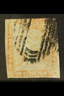 1848-59 1d Red On Yellowish Or Grey Paper, With Worn Impression, SG 16, Used With Three Margins, Badly Thinned. For More - Mauritius (...-1967)