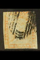 1848-59 1d Red On Yellowish Or Grey Paper, With Worn Impression, SG 16, Used With Three Margins, Badly Thinned. For More - Mauricio (...-1967)