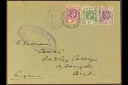 1938-49 VARIETY ON COVER. 1940 (19 Apr) Censored Cover Addressed To England, Bearing 1938-49 4c Dull Green With OPEN "C" - Mauritius (...-1967)