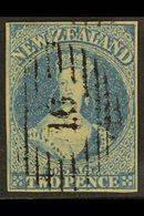 1855 2d Blue On Blued Paper, No Wmk, SG 5, Fine Used With Neat Barred "16" Cancel. Lovely Stamp. For More Images, Please - Other & Unclassified