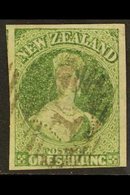 1864 1s Green, Imperf, Wmk "N Z", SG 100, Very Fine Used With Clear To Enormous Margins. For More Images, Please Visit H - Altri & Non Classificati