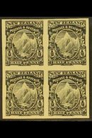 1898 ½d Mount Cook (as SG 246 Etc.) - An IMPERF PROOF BLOCK OF FOUR In Black On Ungummed Paper, Very Fine. For More Imag - Other & Unclassified