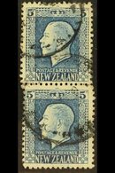 1915 5d Pale Ultramarine, Geo V, Vertical Pair, Perf 14 X 13½ + 14 X 14½, SG 424db, Fine Used. For More Images, Please V - Other & Unclassified