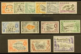 1953-58 Pictorials Complete Set, SG 69/80, Very Fine Never Hinged Mint, Fresh. (13 Stamps) For More Images, Please Visit - Nigeria (...-1960)