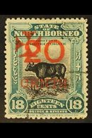 1916 20c On 18c Blue-green Red Cross Overprint In Carmine, SG 211, Fine Cds Used, Fresh. For More Images, Please Visit H - North Borneo (...-1963)