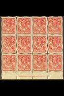 1925-9 1½d Carmine-red, KGV Definitive In IMPRINT BLOCK OF TWELVE, SG 3, Fine, Never Hinged Mint. For More Images, Pleas - Nordrhodesien (...-1963)