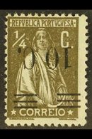 1928-9 10c On ¼c Olive-brown, INVERTED SURCHARGE, As SG 744, Listed Under Afinsa 453, Very Fine Mint. For More Images, P - Otros & Sin Clasificación