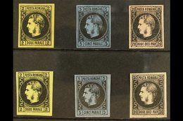 1866-67 2p, 5p, And 20p Sets On Both Thick Paper And On Thin Paper, Michel 14x/16x Plus 14y/16y, Each Fine Mint With Fou - Other & Unclassified