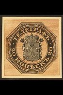 TELEGRAPH 1866 20k Brown And Black IMPERFORATE Proof, Superb Unused With 4 Large Margins. Beautiful. For More Images, Pl - Otros & Sin Clasificación