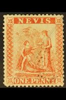 1871-78 1d Vermilion-red, SG 17, Showing Retouch (i) Top Of Hill Redrawn By Five Thick Lines Etc, Lightly Cancelled. For - St.Christopher-Nevis & Anguilla (...-1980)