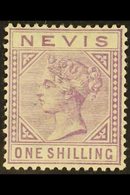 1882-90 1s Pale Violet, Wmk Crown CA, Perf.14, SG 34, Fine Mint. For More Images, Please Visit Http://www.sandafayre.com - St.Christopher-Nevis & Anguilla (...-1980)