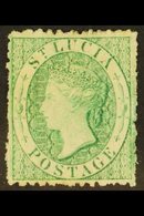 1863 (6d) Emerald-green, Watermark Crown CC, Perf 12½, SG 8, Mint.  For More Images, Please Visit Http://www.sandafayre. - Ste Lucie (...-1978)