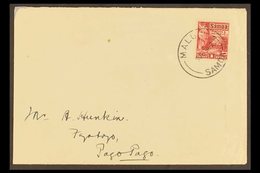 1930 (9 Jun) Env To American Samoa Bearing Samoa 1921 1d Hut Stamp Tied "MALUA" Cds With Apia Transit Cds Of 10 Jun On R - Samoa (Staat)