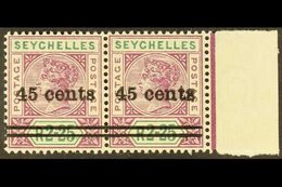 1902 45c On 2r.25 Bright Mauve And Green, SG 45, Never Hinged Mint Right Marginal Pair. For More Images, Please Visit Ht - Seychellen (...-1976)