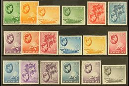 1938-49 MINT CHALK PAPERS SELECTION Presented On A Stock Card That Includes An ALL DIFFERENT Selection With Most Values  - Seychelles (...-1976)