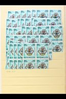 1970's-1980's HIGH VALUES USED ACCUMULATION On Stock Pages, Inc Many In Blocks Of 4, Inc 1977-84 10r No Imprint (x14), 1 - Seychellen (...-1976)