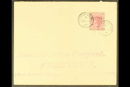 1888 (Sept) Attractive "Gorgerat" Local Envelope, Bearing 1d Rose With "REVENUE" Overprint, Tied By Sierra Leone (Proud  - Sierra Leone (...-1960)