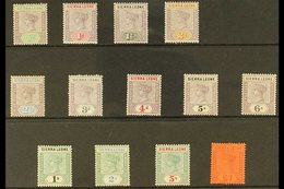 1896-97 "Tablet" Complete Definitive Set, SG 41/53, 2s (SG 51) With Short Perfs At Base & No Gum, The Rest Very Fine Min - Sierra Leona (...-1960)