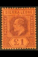 1903 £1 Purple/red, SG 85, Very Fine Mint For More Images, Please Visit Http://www.sandafayre.com/itemdetails.aspx?s=631 - Sierra Leona (...-1960)