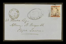 CAPE 1868 4d On 6d Deep Lilac Surcharge (SG 27) Used On Cover Front Tied By Triangular Postmark, Plus Oval Dated "Tulbag - Unclassified