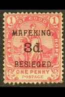 MAFEKING 1900 3d On 1d Carmine, SG 3, Mint, Couple Stained Perfs At Foot. Cat £325 For More Images, Please Visit Http:// - Non Classés