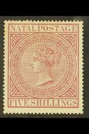 NATAL 1874-99 5s Maroon, Perf 15 X 15½, SG 71a, Mint, Light Toning In Margin At Top Left. For More Images, Please Visit  - Ohne Zuordnung