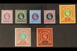 NATAL 1908 - 09 Complete Set Inscribed "Postage Postage", SG 165/71, Very Fine Mint. (7 Stamps) For More Images, Please  - Unclassified