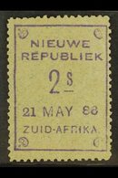 NEW REPUBLIC 1886-87 2s Violet On Blue Granite Paper Without Arms, SG 35, Dated 21st May 1886. Very Fine Mint With RPS C - Non Classés