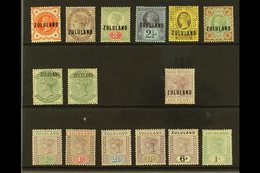 ZULULAND 1888-1894 MINT SELECTION On A Stock Card, All Different, Comprising 1888-93 Opts Set To 4d, Plus Both ½d Dull G - Unclassified