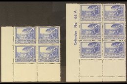 1940-1949 MATCHING VARIETIES. 1933-48 3d Ultramarine (issue 5), SG 59, Very Fine Mint Lower Left Corner BLOCK Of 4 With  - Ohne Zuordnung