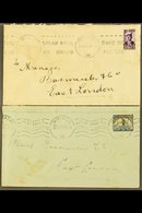 1941-1944 VARIETIES ON COVERS. 1941-48 1½d Blue-green & Yellow-buff GOLD BLOB ON HEADGEAR (SG 87b) And Two Examples Of 1 - Non Classificati